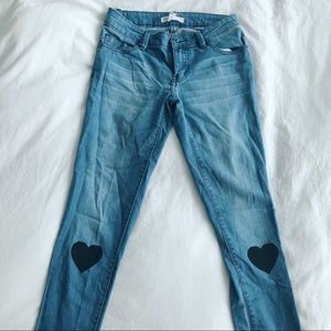 BCBGeneration Skinny Jeans with Hearts on Knees
